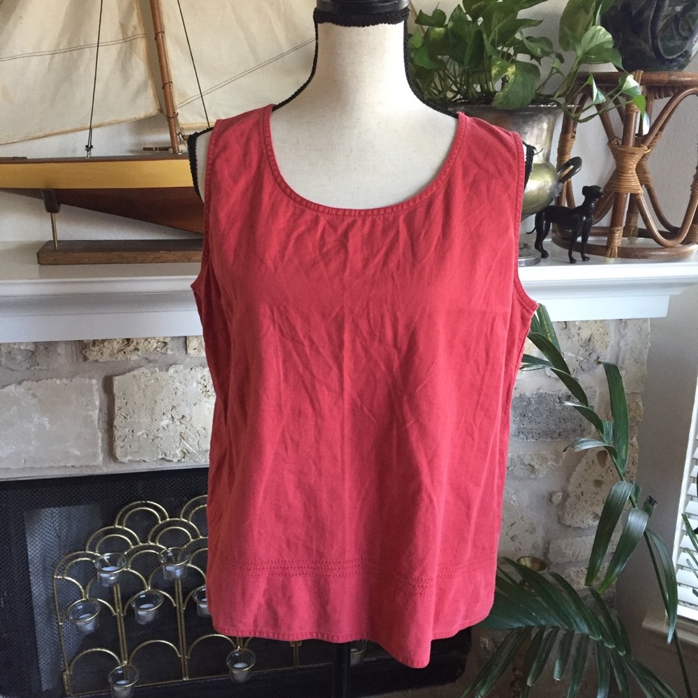 Three Hearts Coral Scoop Neck Tank Top